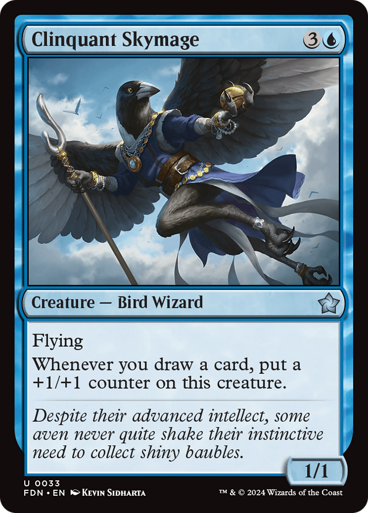 Clinquant Skymage (FDN-033) - Foundations Foil - Premium MTG Single from Wizards of the Coast - Just $0.25! Shop now at Game Crave Tournament Store