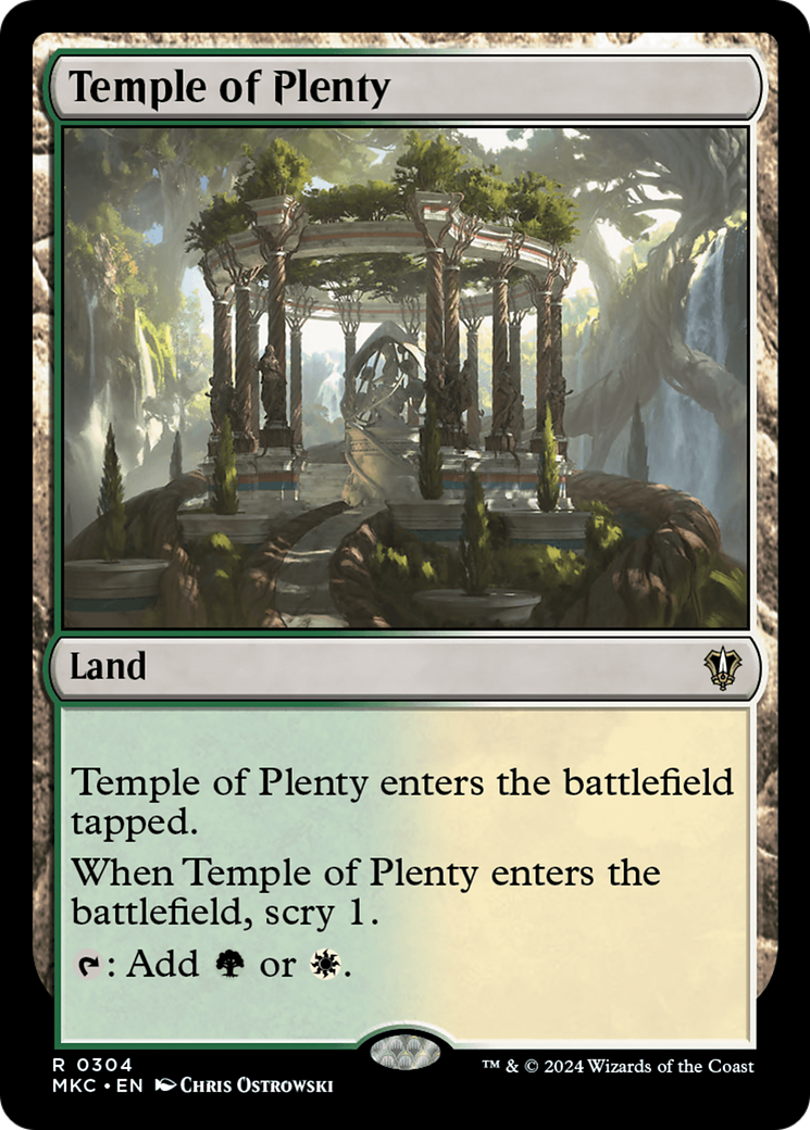 Temple of Plenty (MKC-304) - Murders at Karlov Manor Commander - Premium MTG Single from Wizards of the Coast - Just $0.25! Shop now at Game Crave Tournament Store