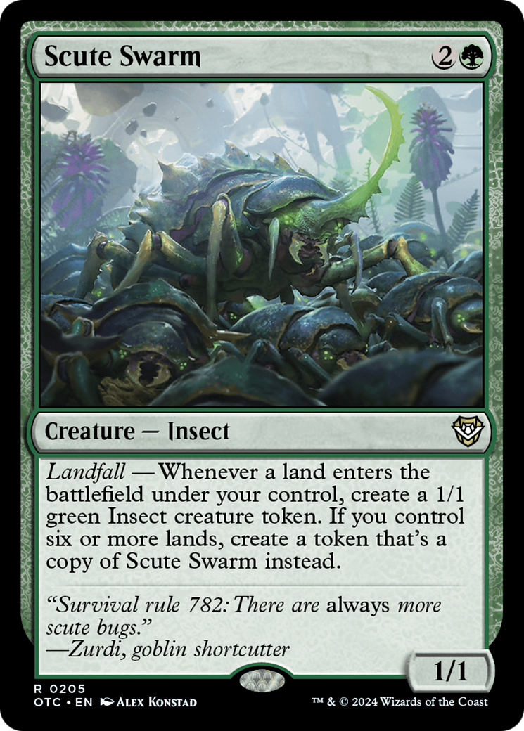 Scute Swarm (OTC-205) - Outlaws of Thunder Junction Commander - Premium MTG Single from Wizards of the Coast - Just $2.72! Shop now at Game Crave Tournament Store