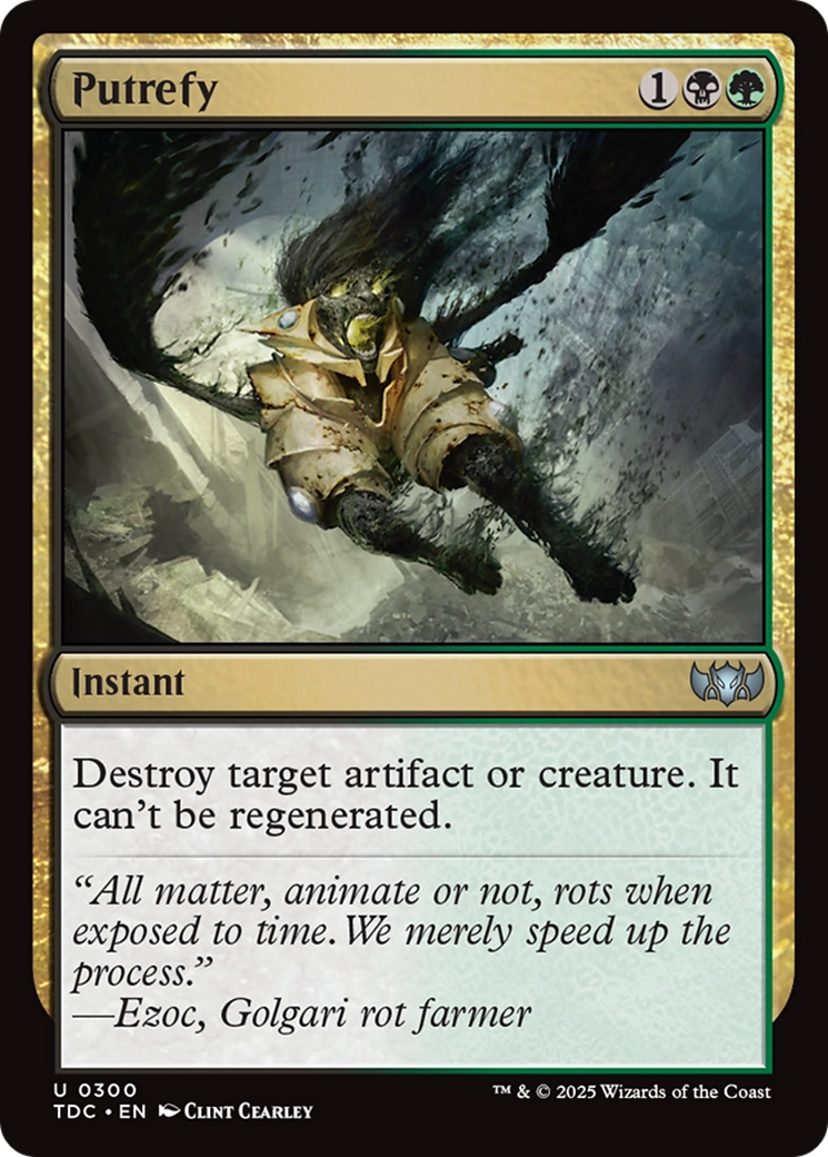 Putrefy (TDC-300) - Tarkir: Dragonstorm Commander - Premium MTG Single from Wizards of the Coast - Just $0.08! Shop now at Game Crave Tournament Store