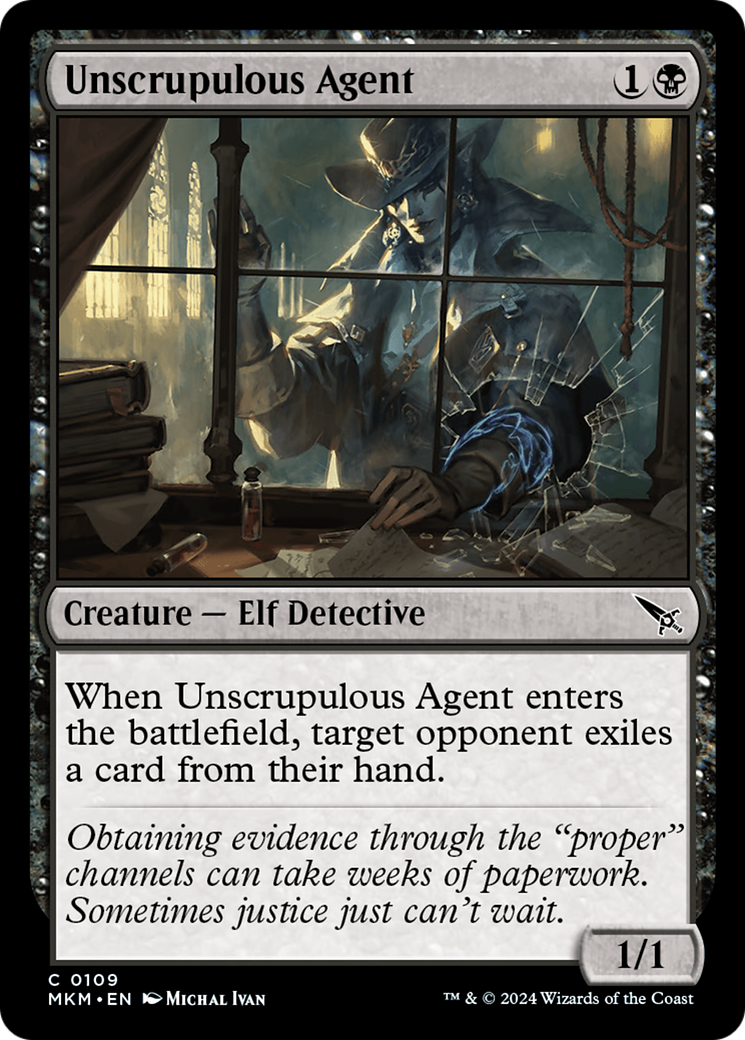 Unscrupulous Agent (MKM-109) - Murders at Karlov Manor - Premium MTG Single from Wizards of the Coast - Just $0.26! Shop now at Game Crave Tournament Store