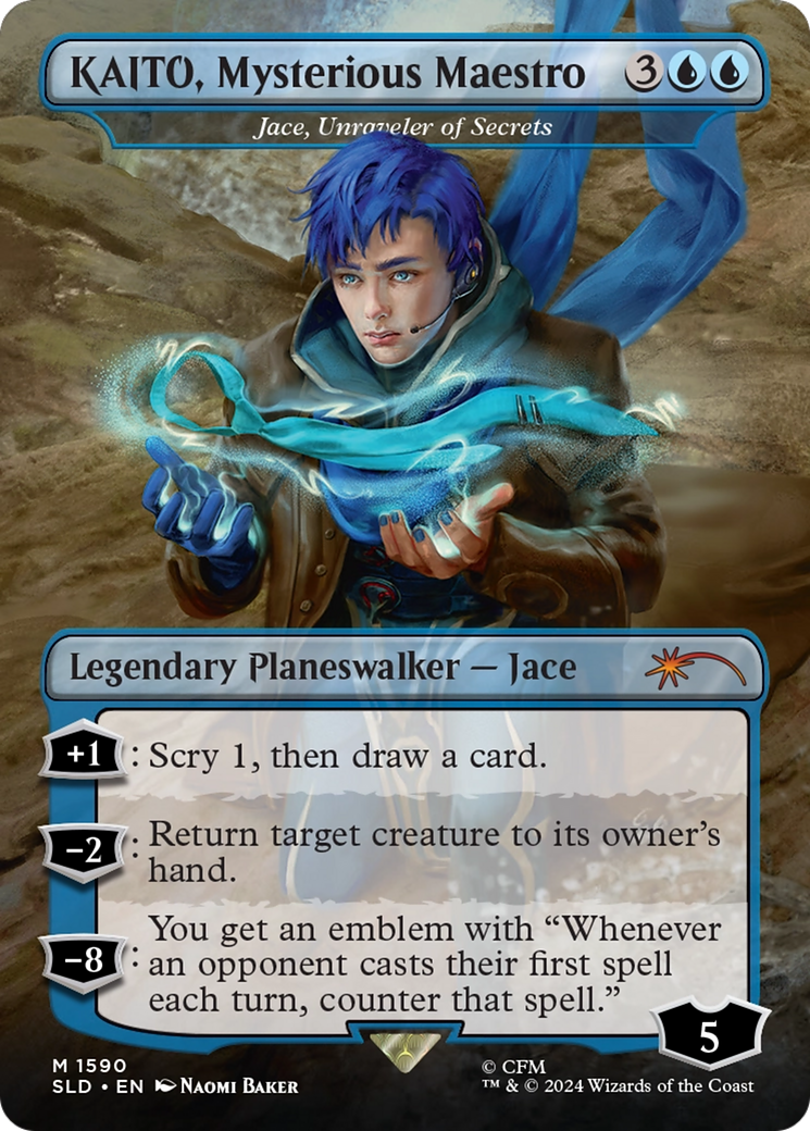 Jace, Unraveler of Secrets (SLD-1590) - Secret Lair Drop / KAITO, Mysterious Maestro (Borderless) - Premium MTG Single from Wizards of the Coast - Just $1.46! Shop now at Game Crave Tournament Store