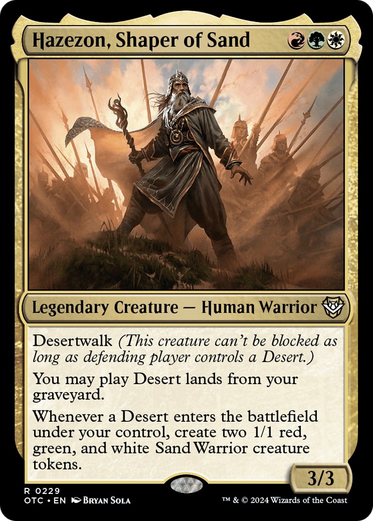 Hazezon, Shaper of Sand (OTC-229) - Outlaws of Thunder Junction Commander - Premium MTG Single from Wizards of the Coast - Just $0.25! Shop now at Game Crave Tournament Store
