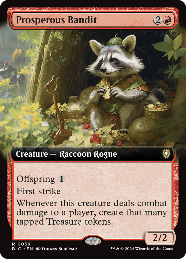 Prosperous Bandit (BLC-059) - Bloomburrow Commander: (Extended Art) Foil - Premium MTG Single from Wizards of the Coast - Just $0.50! Shop now at Game Crave Tournament Store