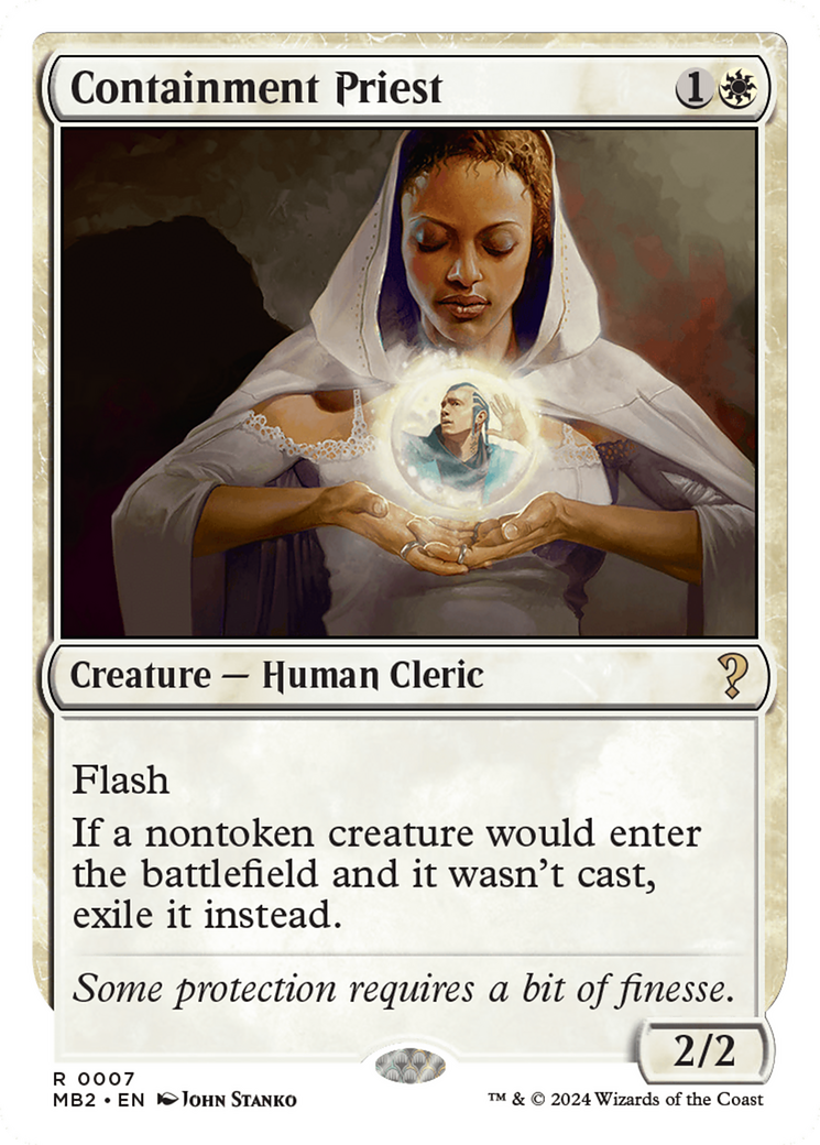 Containment Priest (MB2-007) - Mystery Booster 2 - Premium MTG Single from Wizards of the Coast - Just $0.35! Shop now at Game Crave Tournament Store