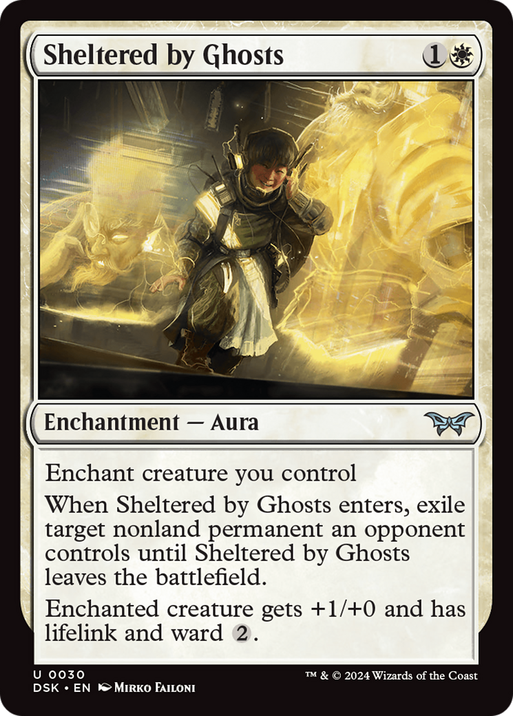 Sheltered by Ghosts (DSK-030) - Duskmourn: House of Horror - Premium MTG Single from Wizards of the Coast - Just $2.32! Shop now at Game Crave Tournament Store