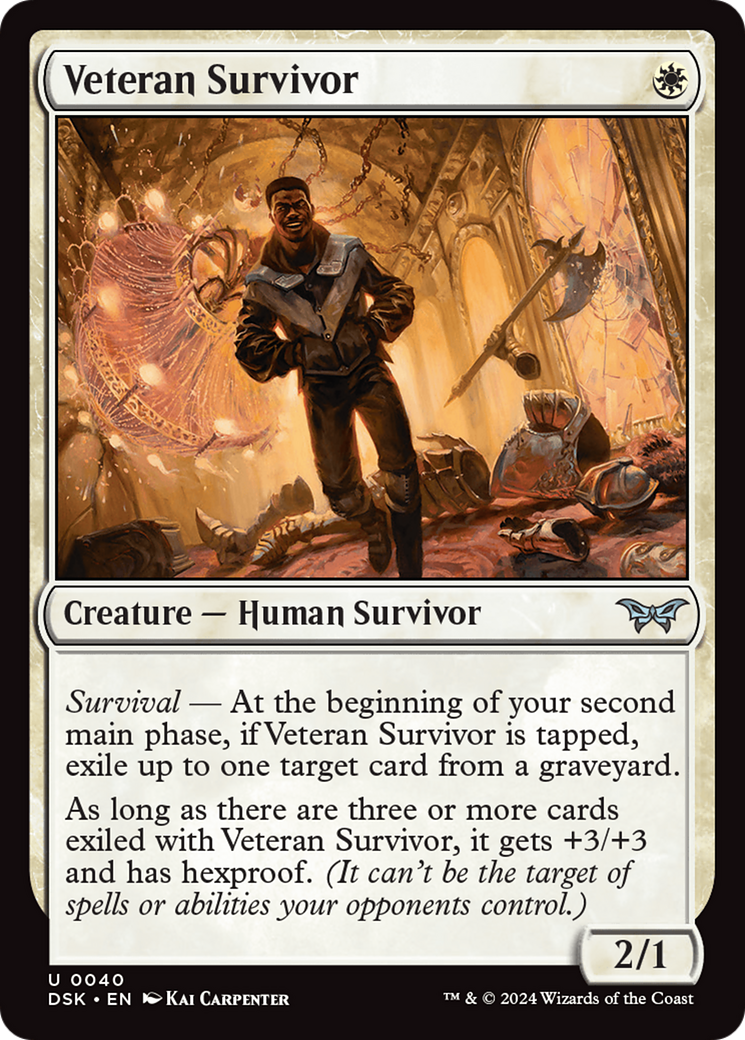 Veteran Survivor (DSK-040) - Duskmourn: House of Horror Foil - Premium MTG Single from Wizards of the Coast - Just $0.25! Shop now at Game Crave Tournament Store