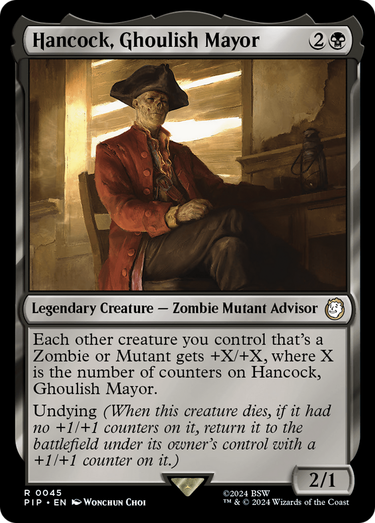Hancock, Ghoulish Mayor (PIP-045) - Fallout Foil - Premium MTG Single from Wizards of the Coast - Just $0.46! Shop now at Game Crave Tournament Store