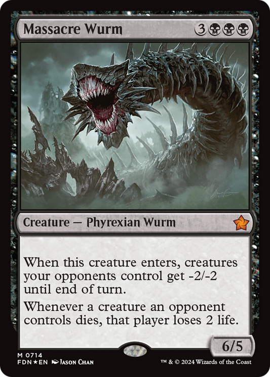 Massacre Wurm (FDN-714) - Foundations Foil - Premium MTG Single from Wizards of the Coast - Just $0.91! Shop now at Game Crave Tournament Store