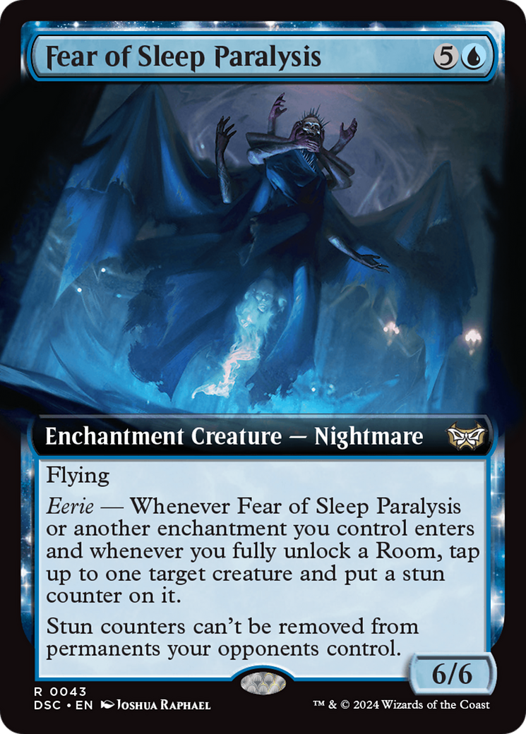 Fear of Sleep Paralysis (DSC-043) - Duskmourn: House of Horror Commander: (Extended Art, nyxtouched) - Premium MTG Single from Wizards of the Coast - Just $1.98! Shop now at Game Crave Tournament Store