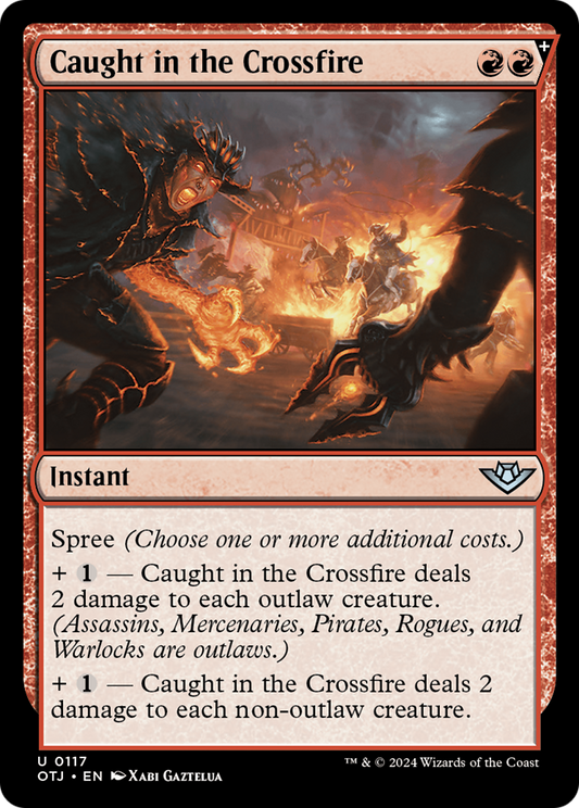 Caught in the Crossfire (OTJ-117) - Outlaws of Thunder Junction - Premium MTG Single from Wizards of the Coast - Just $0.25! Shop now at Game Crave Tournament Store