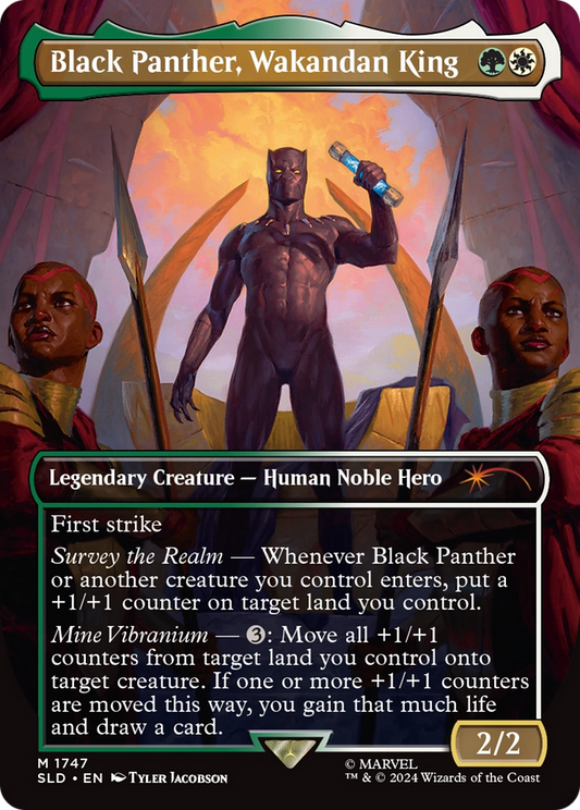 Black Panther, Wakandan King (SLD-1747) - Secret Lair Drop (Borderless) - Premium MTG Single from Wizards of the Coast - Just $11.97! Shop now at Game Crave Tournament Store