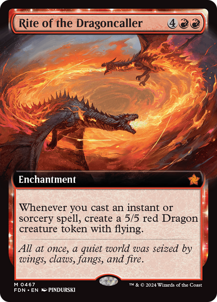 Rite of the Dragoncaller (FDN-467) - Foundations: (Extended Art) - Premium MTG Single from Wizards of the Coast - Just $4.35! Shop now at Game Crave Tournament Store