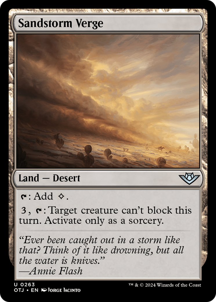 Sandstorm Verge (OTJ-263) - Outlaws of Thunder Junction Foil - Premium MTG Single from Wizards of the Coast - Just $0.25! Shop now at Game Crave Tournament Store