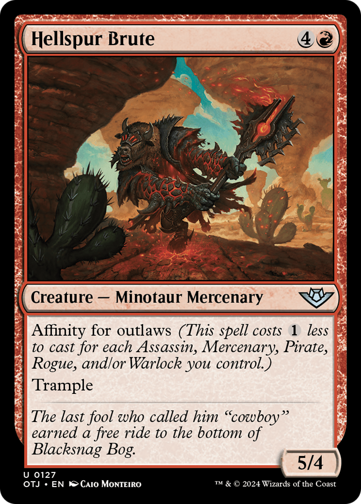 Hellspur Brute (OTJ-127) - Outlaws of Thunder Junction Foil - Premium MTG Single from Wizards of the Coast - Just $0.25! Shop now at Game Crave Tournament Store