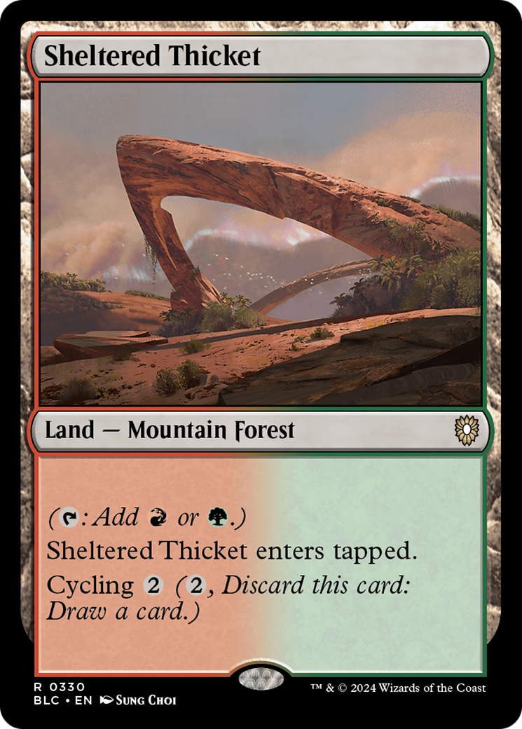 Sheltered Thicket (BLC-330) - Bloomburrow Commander - Premium MTG Single from Wizards of the Coast - Just $0.25! Shop now at Game Crave Tournament Store