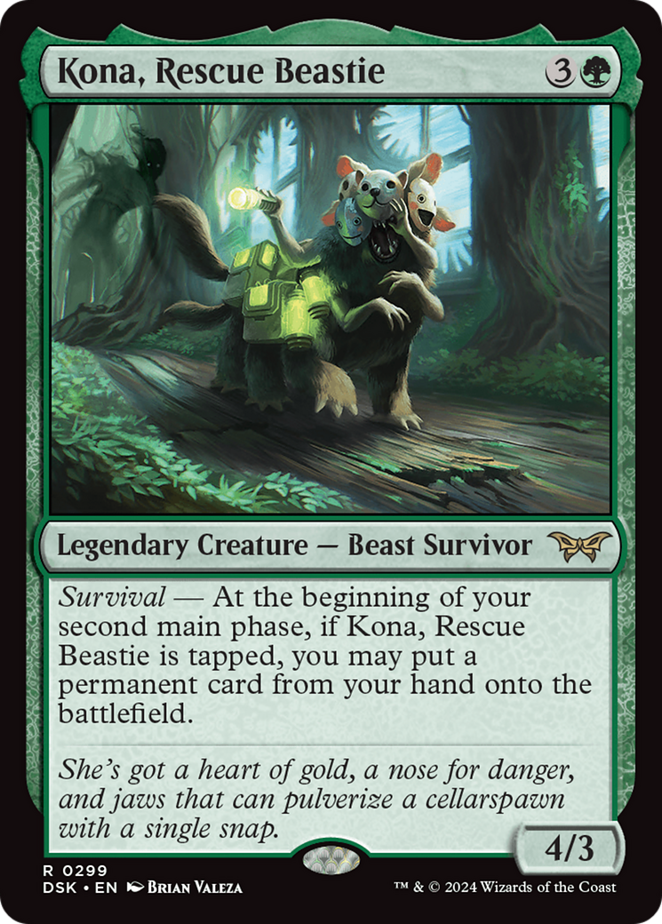 Kona, Rescue Beastie (DSK-299) - Duskmourn: House of Horror Foil - Premium MTG Single from Wizards of the Coast - Just $0.77! Shop now at Game Crave Tournament Store