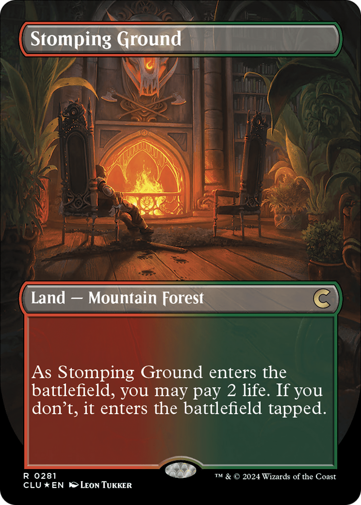 Stomping Ground (CLU-281) - Ravnica: Clue Edition (Borderless) Foil - Premium MTG Single from Wizards of the Coast - Just $19.76! Shop now at Game Crave Tournament Store