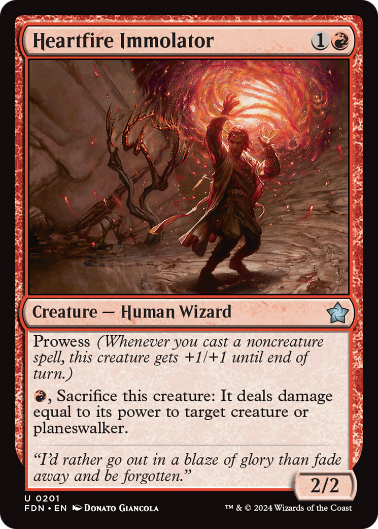 Heartfire Immolator (FDN-201) - Foundations - Premium MTG Single from Wizards of the Coast - Just $0.25! Shop now at Game Crave Tournament Store