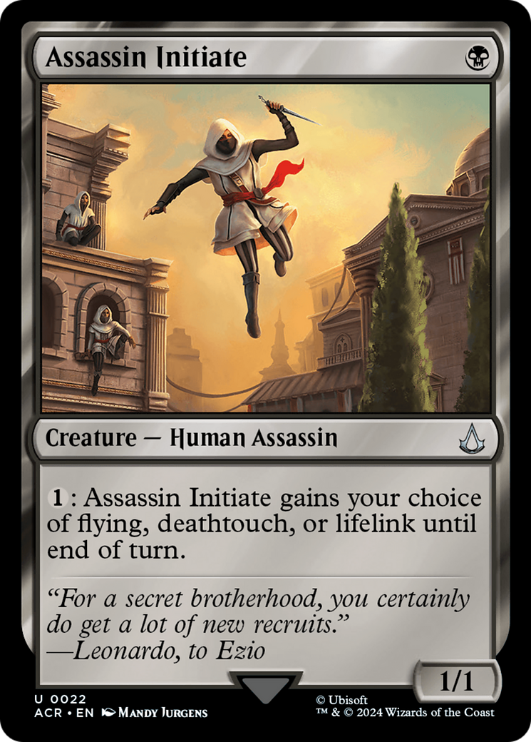 Assassin Initiate (ACR-022) - Assassin's Creed Foil - Premium MTG Single from Wizards of the Coast - Just $0.25! Shop now at Game Crave Tournament Store