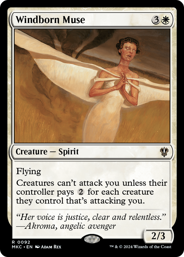 Windborn Muse (MKC-092) - Murders at Karlov Manor Commander - Premium MTG Single from Wizards of the Coast - Just $0.25! Shop now at Game Crave Tournament Store