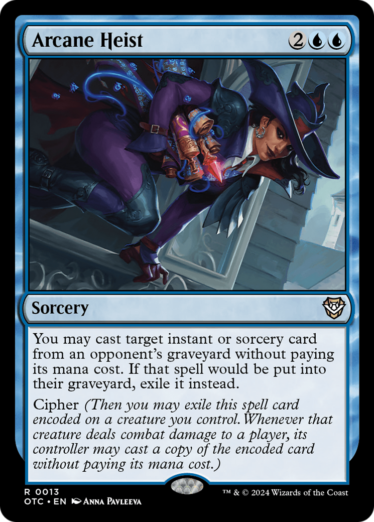 Arcane Heist (OTC-013) - Outlaws of Thunder Junction Commander - Premium MTG Single from Wizards of the Coast - Just $0.26! Shop now at Game Crave Tournament Store