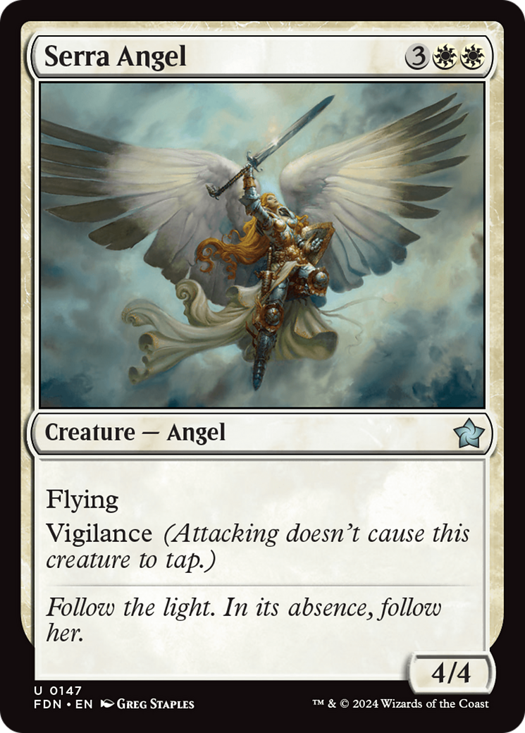 Serra Angel (FDN-147) - Foundations - Premium MTG Single from Wizards of the Coast - Just $0.25! Shop now at Game Crave Tournament Store