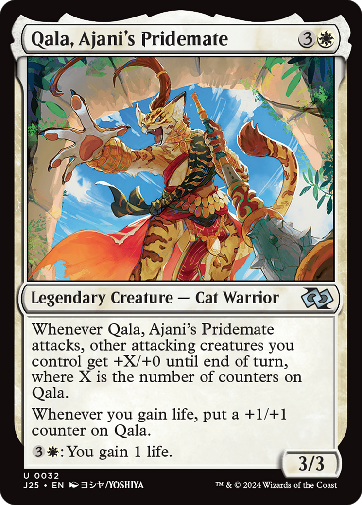 Qala, Ajani's Pridemate (J25-032) - Foundations Jumpstart - Premium MTG Single from Wizards of the Coast - Just $0.32! Shop now at Game Crave Tournament Store