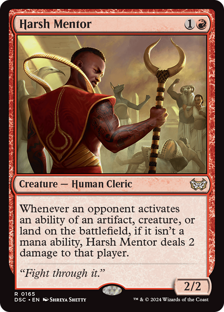 Harsh Mentor (DSC-165) - Duskmourn: House of Horror Commander - Premium MTG Single from Wizards of the Coast - Just $0.25! Shop now at Game Crave Tournament Store