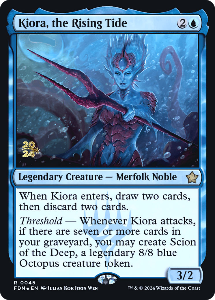 Kiora, the Rising Tide (PRE-45S) - Foundations Promos Foil - Premium MTG Single from Wizards of the Coast - Just $0.79! Shop now at Game Crave Tournament Store