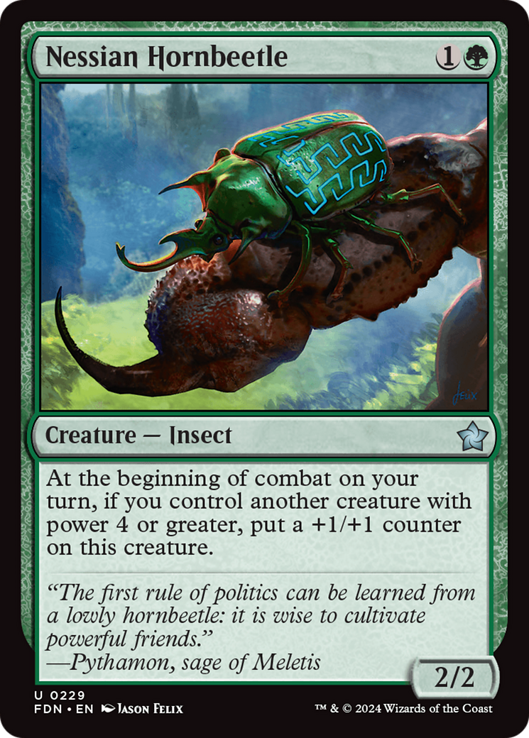 Nessian Hornbeetle (FDN-229) - Foundations - Premium MTG Single from Wizards of the Coast - Just $0.25! Shop now at Game Crave Tournament Store