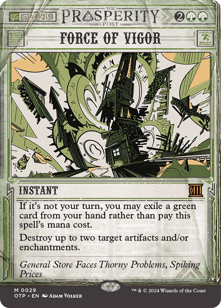 Force of Vigor (OTP-029) - Breaking News: (Showcase) (Borderless) Foil - Premium MTG Single from Wizards of the Coast - Just $7.49! Shop now at Game Crave Tournament Store