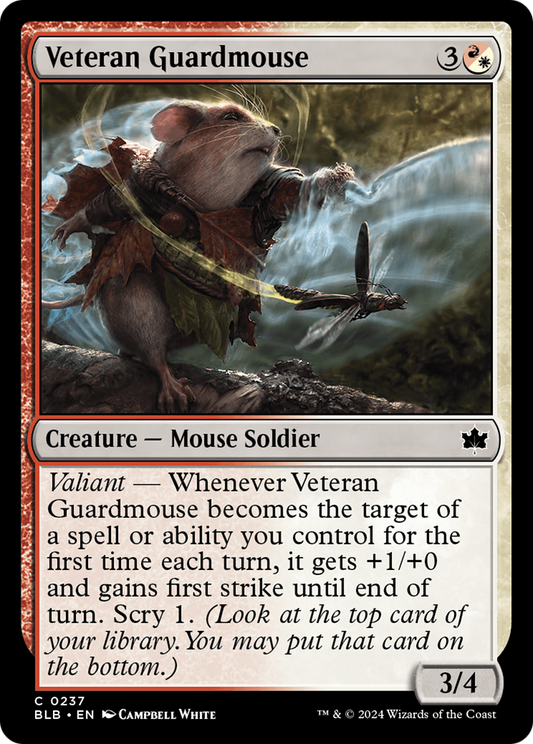 Veteran Guardmouse (BLB-237) - Bloomburrow - Premium MTG Single from Wizards of the Coast - Just $0.25! Shop now at Game Crave Tournament Store