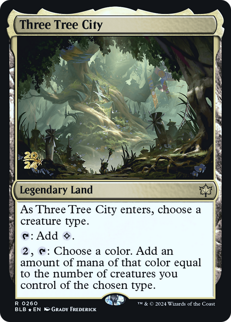 Three Tree City (PBLB-260S) - Bloomburrow Promos Foil - Premium MTG Single from Wizards of the Coast - Just $21.78! Shop now at Game Crave Tournament Store