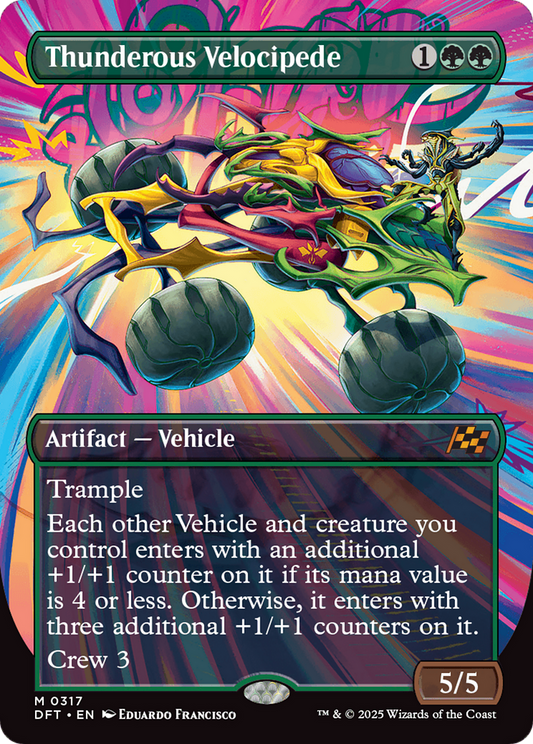 Thunderous Velocipede (Borderless) (DFT-317) - Aetherdrift - Premium MTG Single from Wizards of the Coast - Just $0.22! Shop now at Game Crave Tournament Store