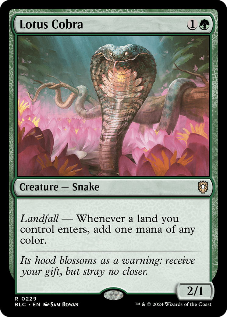 Lotus Cobra (BLC-229) - Bloomburrow Commander - Premium MTG Single from Wizards of the Coast - Just $3.78! Shop now at Game Crave Tournament Store