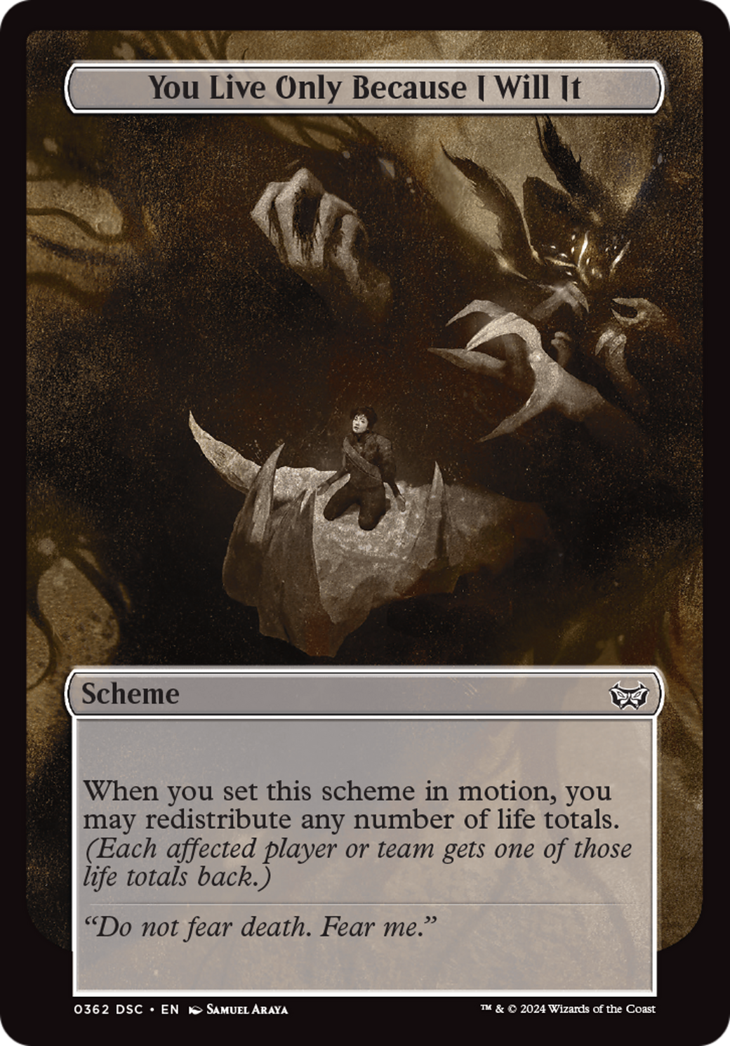You Live Only Because I Will It (DSC-362) - Duskmourn: House of Horror Commander - Premium MTG Single from Wizards of the Coast - Just $0.29! Shop now at Game Crave Tournament Store