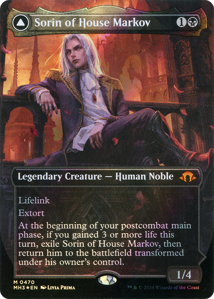 Sorin of House Markov // Sorin, Ravenous Neonate (MH3-470) - Modern Horizons 3 (Borderless) Foil - Premium MTG Single from Wizards of the Coast - Just $21.40! Shop now at Game Crave Tournament Store