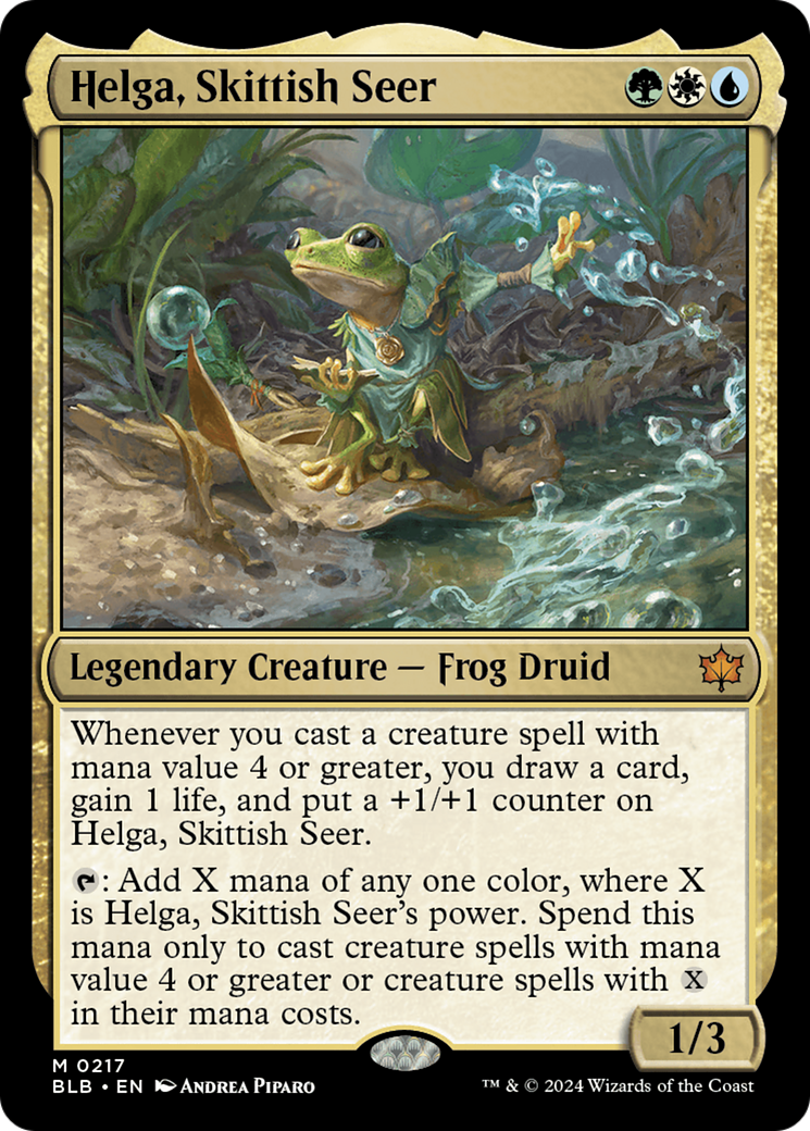 Helga, Skittish Seer (BLB-217) - Bloomburrow Foil - Premium MTG Single from Wizards of the Coast - Just $2.04! Shop now at Game Crave Tournament Store