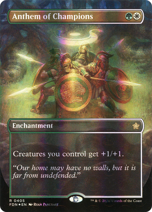 Anthem of Champions (FDN-405) - Foundations (Borderless) Foil - Premium MTG Single from Wizards of the Coast - Just $5.22! Shop now at Game Crave Tournament Store