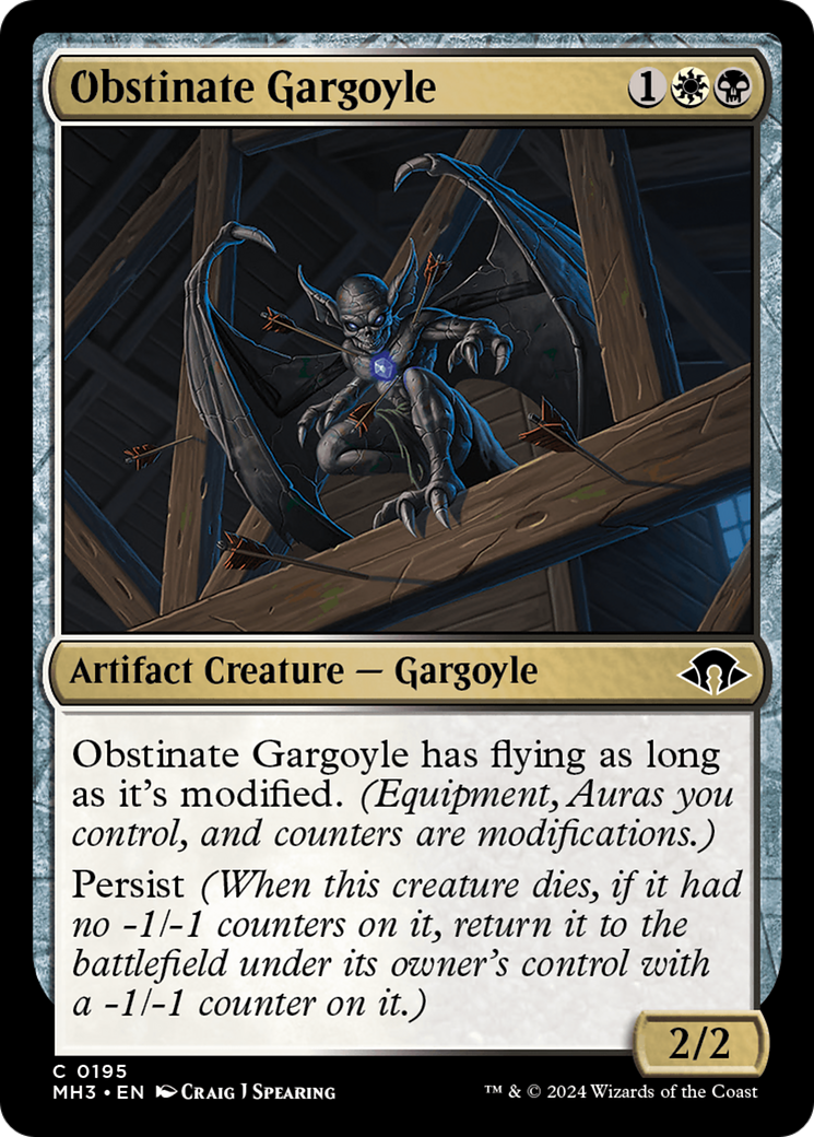 Obstinate Gargoyle (MH3-195) - Modern Horizons 3 - Premium MTG Single from Wizards of the Coast - Just $0.25! Shop now at Game Crave Tournament Store