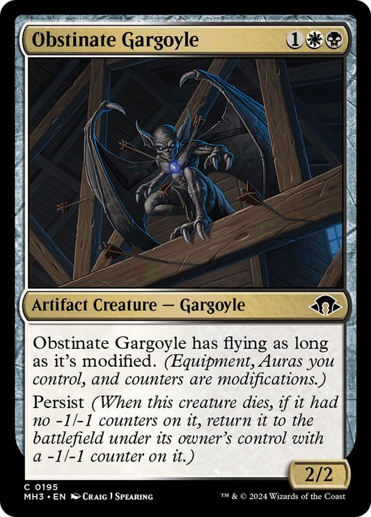 Obstinate Gargoyle (MH3-195) - Modern Horizons 3 Foil - Premium MTG Single from Wizards of the Coast - Just $0.25! Shop now at Game Crave Tournament Store