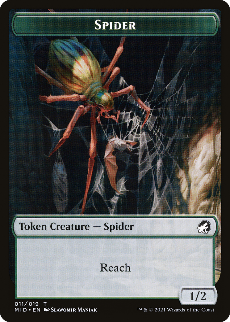Spider (TMID-011) - Innistrad: Midnight Hunt Tokens Foil - Premium MTG Single from Wizards of the Coast - Just $0! Shop now at Game Crave Tournament Store
