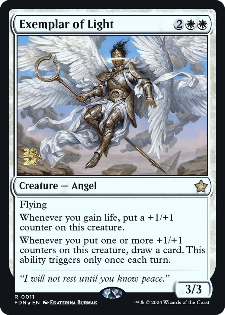 Exemplar of Light (PRE-11S) - Foundations Promos Foil - Premium MTG Single from Wizards of the Coast - Just $0.78! Shop now at Game Crave Tournament Store