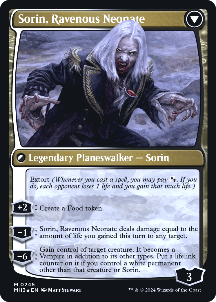 Sorin of House Markov // Sorin, Ravenous Neonate (PMH3-245S) - Modern Horizons 3 Promos Foil - Premium MTG Single from Wizards of the Coast - Just $6.99! Shop now at Game Crave Tournament Store