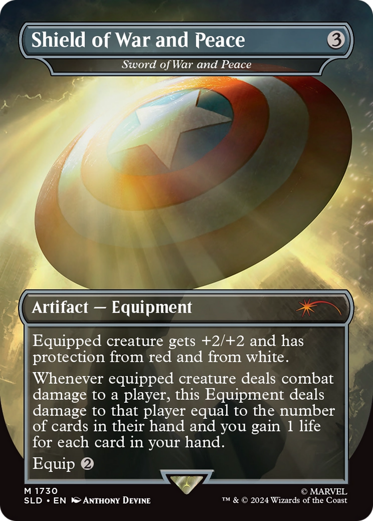 Sword of War and Peace (SLD-1730) - Secret Lair Drop / Shield of War and Peace (Borderless) - Premium MTG Single from Wizards of the Coast - Just $7.54! Shop now at Game Crave Tournament Store