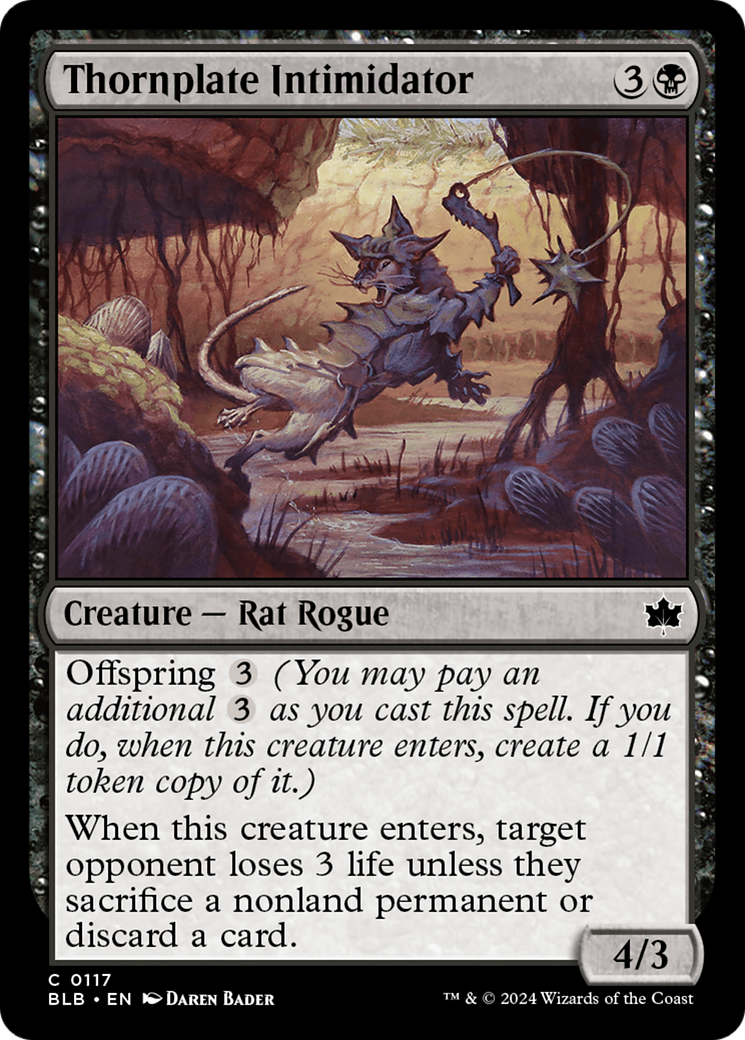 Thornplate Intimidator (BLB-117) - Bloomburrow - Premium MTG Single from Wizards of the Coast - Just $0.25! Shop now at Game Crave Tournament Store