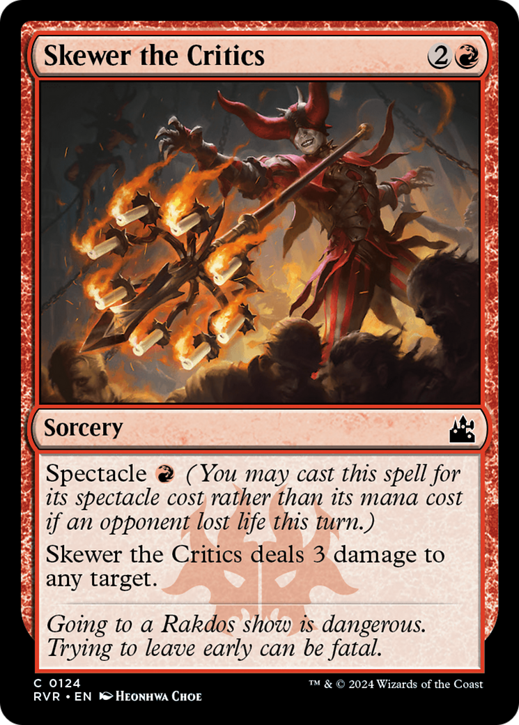 Skewer the Critics (RVR-124) - Ravnica Remastered - Premium MTG Single from Wizards of the Coast - Just $0.25! Shop now at Game Crave Tournament Store