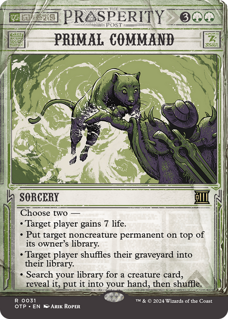 Primal Command (OTP-031) - Breaking News: (Showcase) (Borderless) - Premium MTG Single from Wizards of the Coast - Just $0.25! Shop now at Game Crave Tournament Store