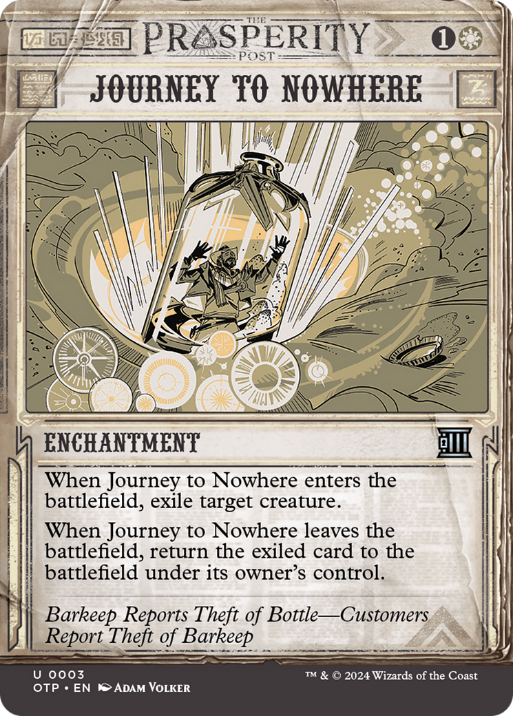 Journey to Nowhere (OTP-003) - Breaking News: (Showcase) (Borderless) - Premium MTG Single from Wizards of the Coast - Just $0.25! Shop now at Game Crave Tournament Store